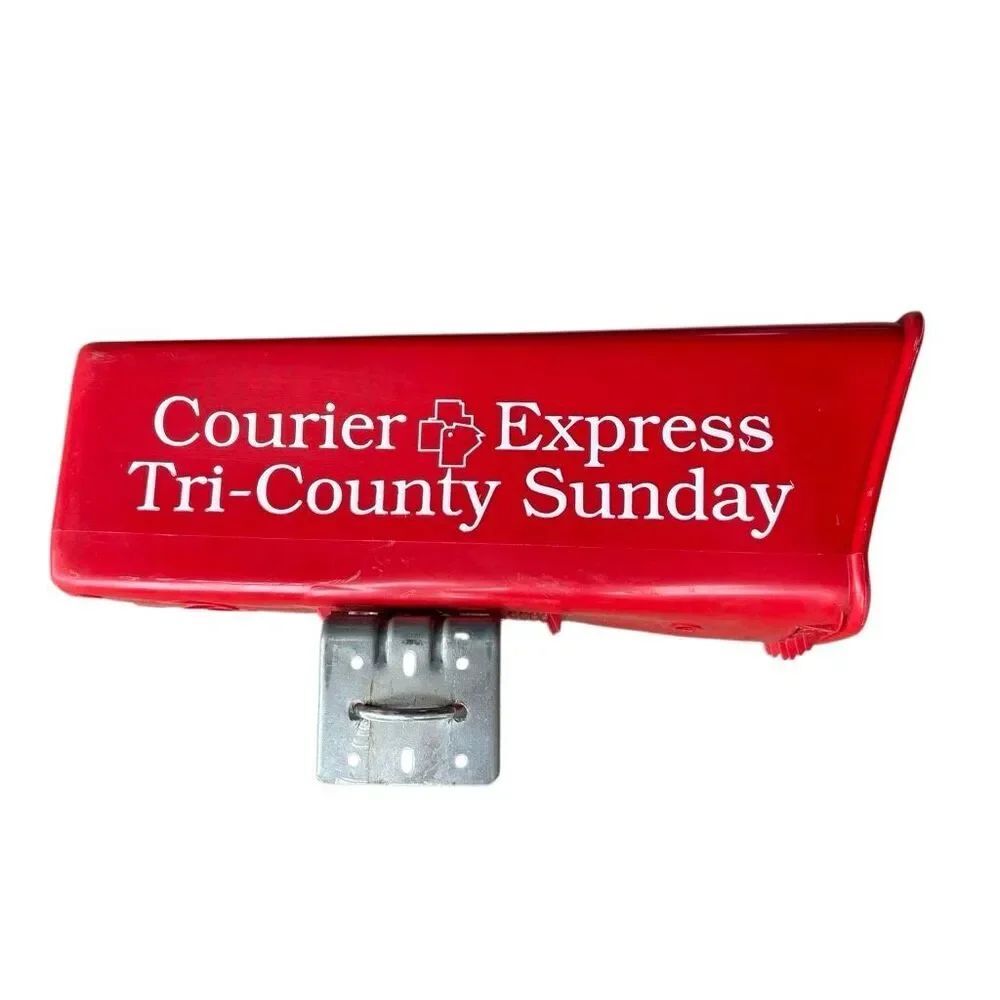 Vintage Courier Express Tri-County Sunday Plastic Newspaper Delivery Box